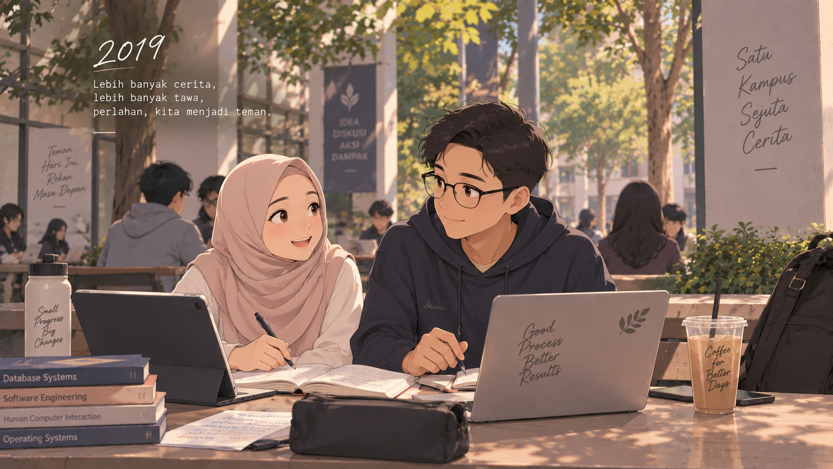 Ilustrasi Tyas dan Faris: kedekatan selama masa kuliah pada 2019