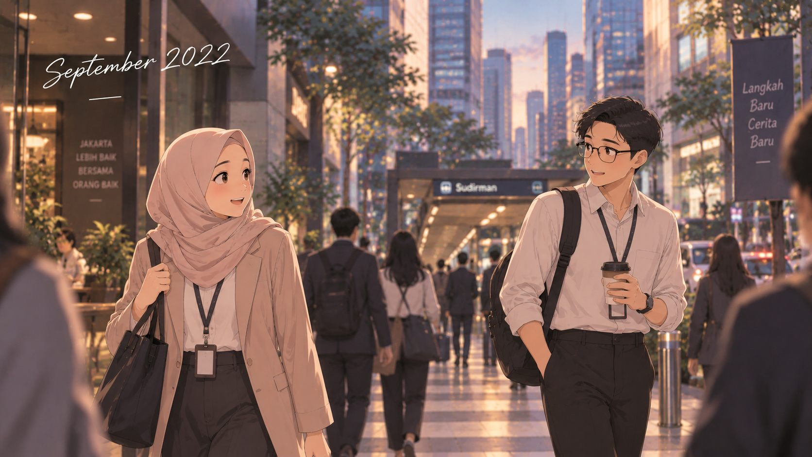 Ilustrasi Tyas dan Faris: pertemuan kembali di Jakarta pada September 2022