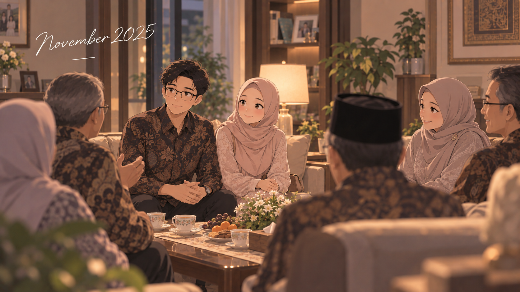 Ilustrasi Tyas dan Faris: keluarga menyampaikan niat melamar pada November 2025