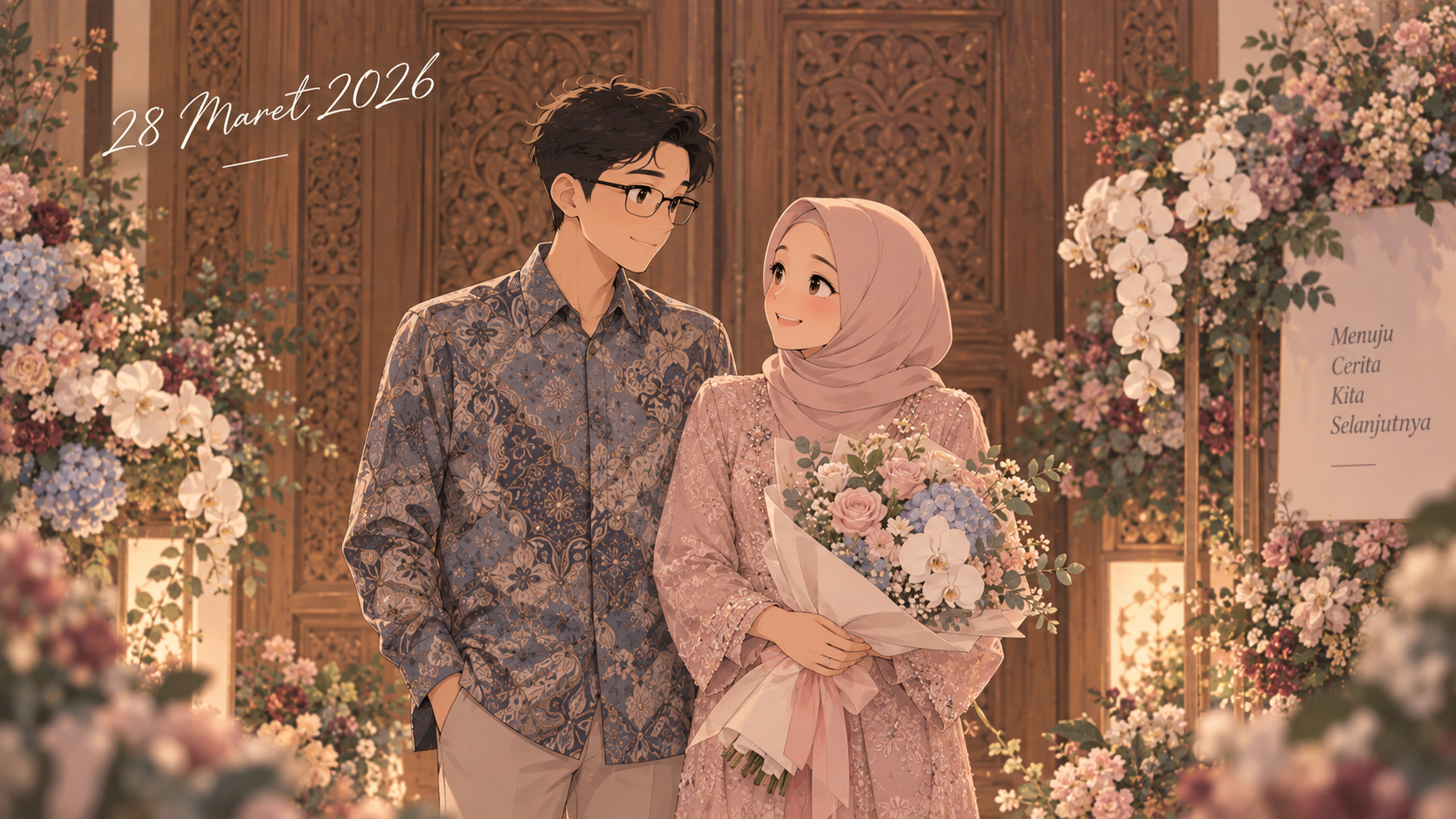 Ilustrasi Tyas dan Faris: prosesi lamaran pada 28 Maret 2026